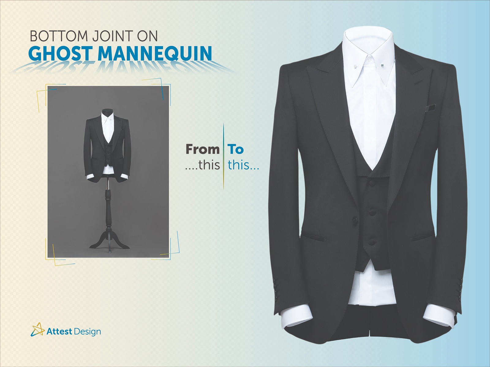 Bottom Joint On Ghost Mannequin service example showing professional bottom joint creation and ghost mannequin effect