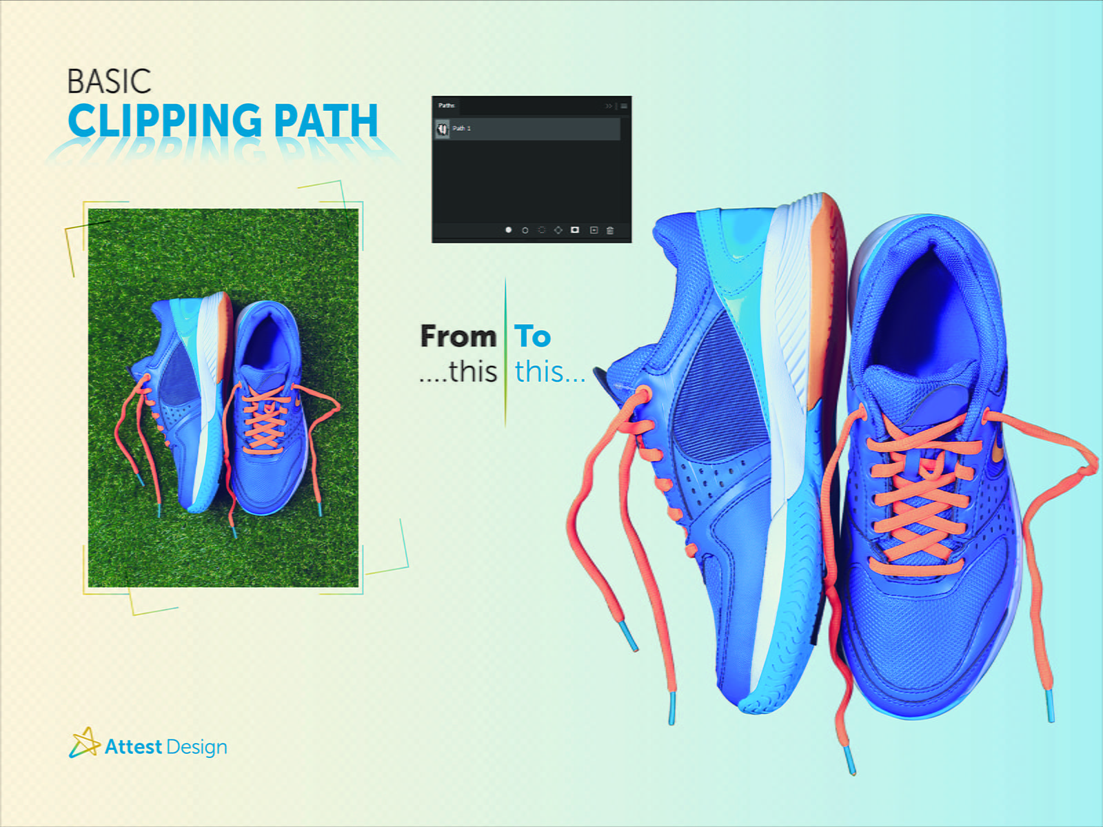 Basic clipping path service example showing precise object isolation and background removal