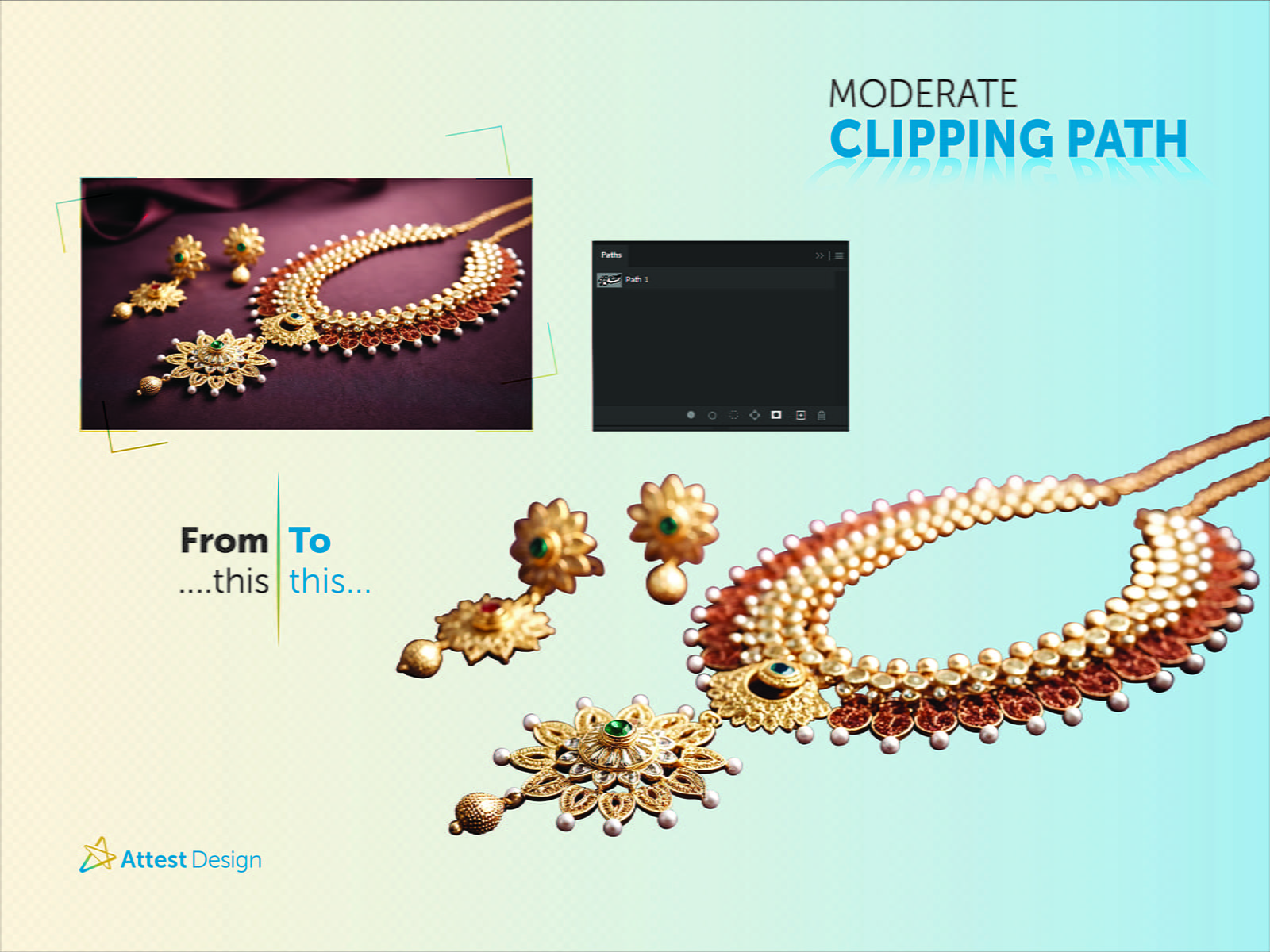 Moderate clipping path service example showing precise object isolation and background removal