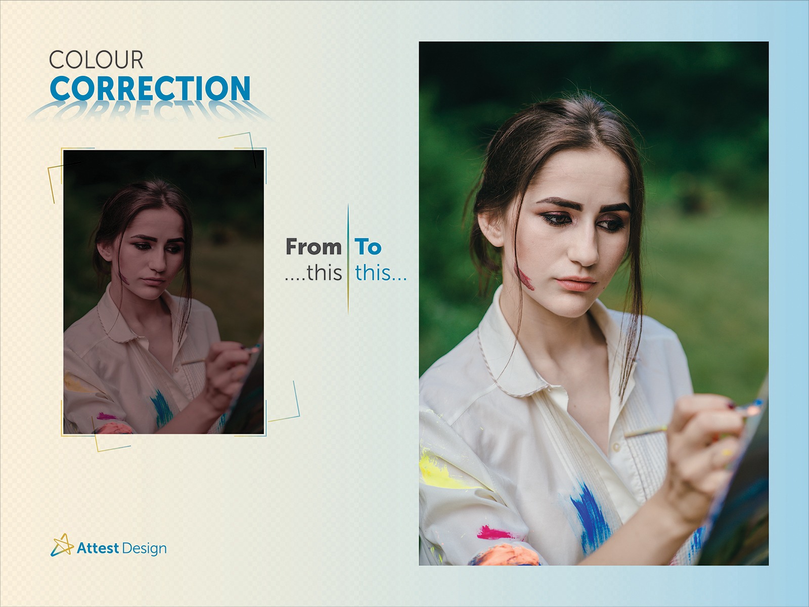 Colour correction service example demonstrating accurate color balance and professional photo enhancement