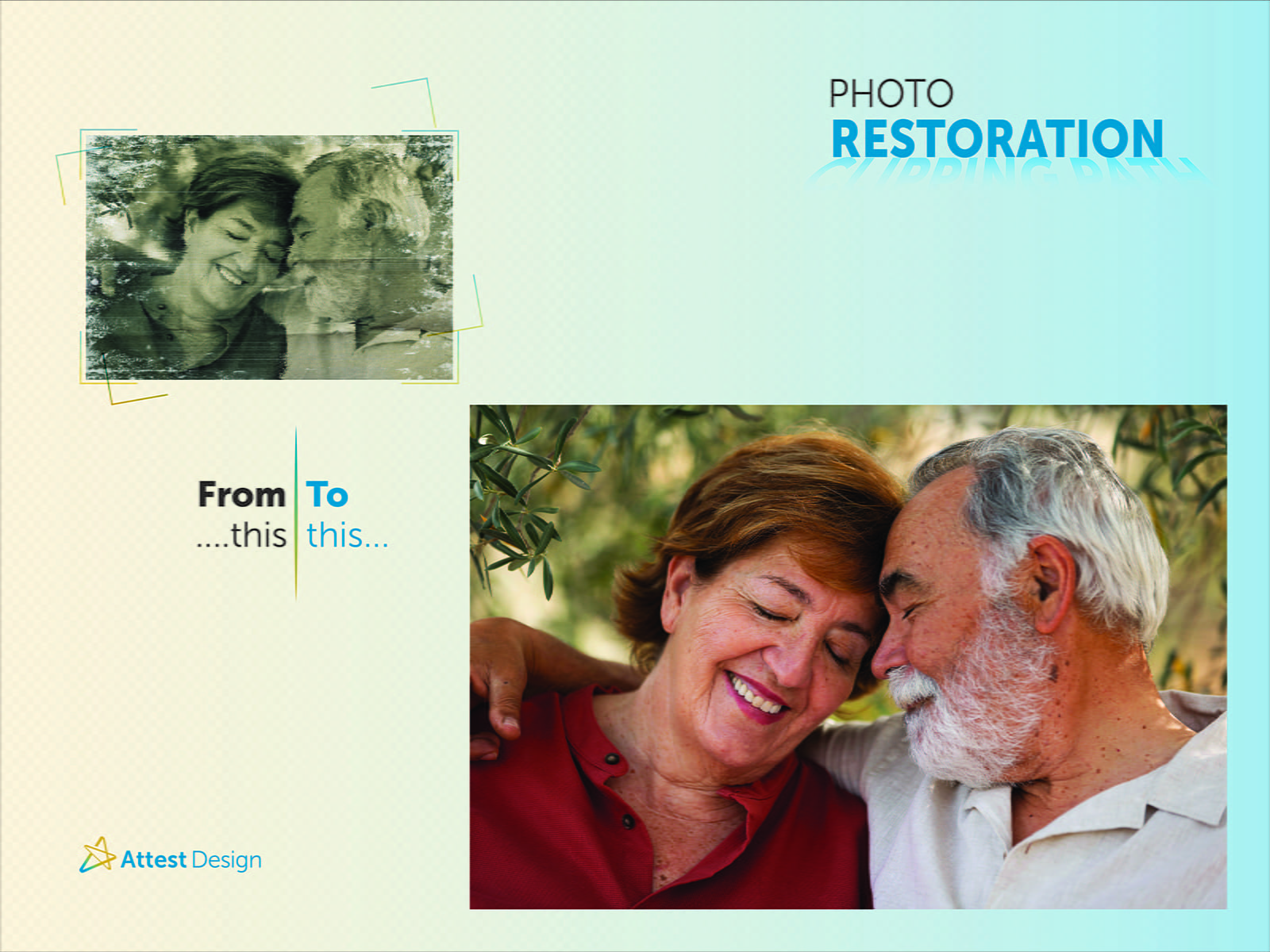 Photo restoration service example demonstrating image repair and enhancement techniques