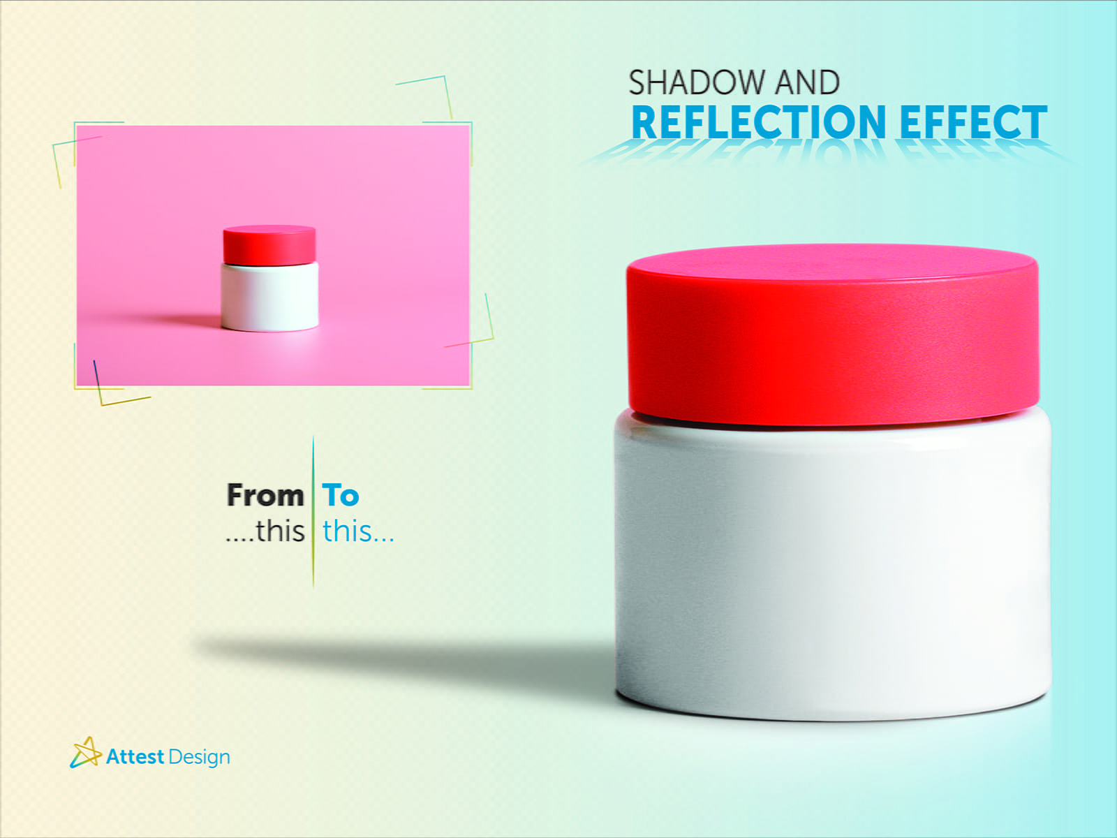 Shadow and reflection effects service example showing realistic product presentation and visual appeal